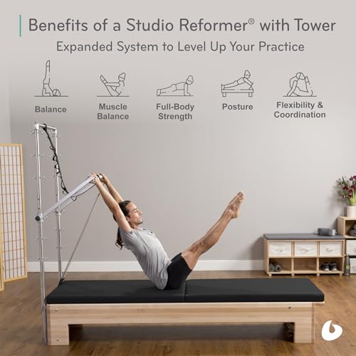 Balanced Body Studio Pilates Reformer with Revo Footbar, Tower, and Mat Conversion, Pilates Exercise Equipment, Workout Equipment for Home or Studio - Image 2
