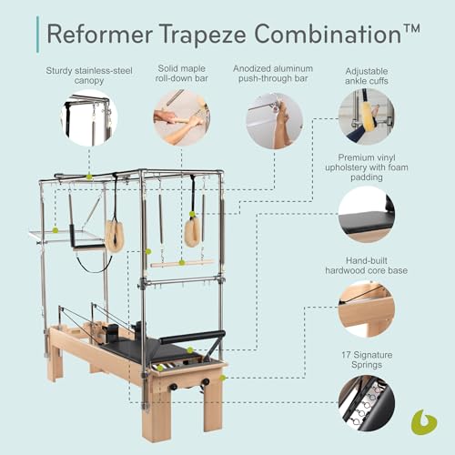 Balanced Body Pilates Reformer with Revo Footbar and Trapeze Combination, Pilates Exercise Equipment, Workout Equipment for Home or Studio - Image 5