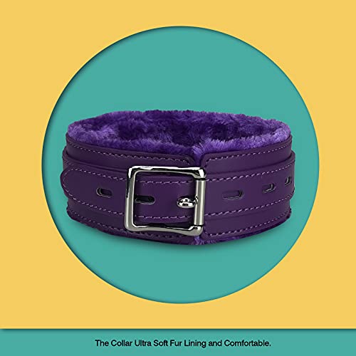 JOYMIN PU Leather Gothic Choker Collar with Long and Durable Detachable Leash Chain Adjustable Collar Necklace, Purple - Image 5