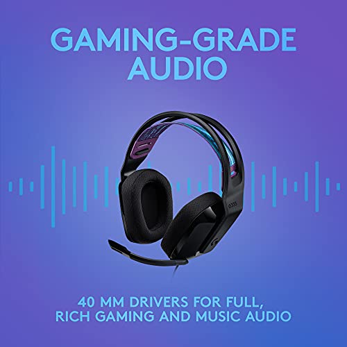 Logitech G335 Wired Gaming Headset, with Flip to Mute Microphone, 3.5mm Audio Jack, Memory Foam Earpads, Lightweight - Black - Image 11