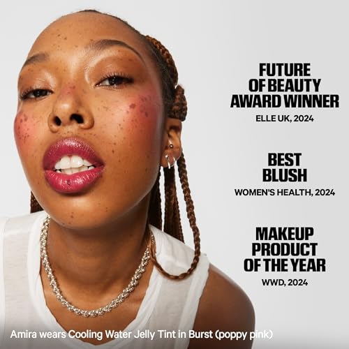 Milk Makeup Cooling Water Jelly Tint – Long-Lasting Sheer Lip + Cheek Stain with Firming Vegan Collagen + Hydrating Aloe – Transfer Proof, Buildable Lip Tint + Blush – Burst (Poppy Pink), 0.17 oz - Image 5