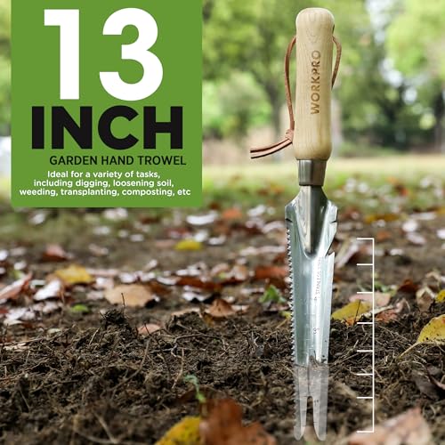 WORKPRO Hand Weeder Puller, 5-in-1 Stainless Steel Garden Trowel with Wooden Handle,Gardening Weeding Tool for Easy Weeder Removal, Planting, Weeding, Flower & Vegetable Care in Garden Lawn Yard - Image 6