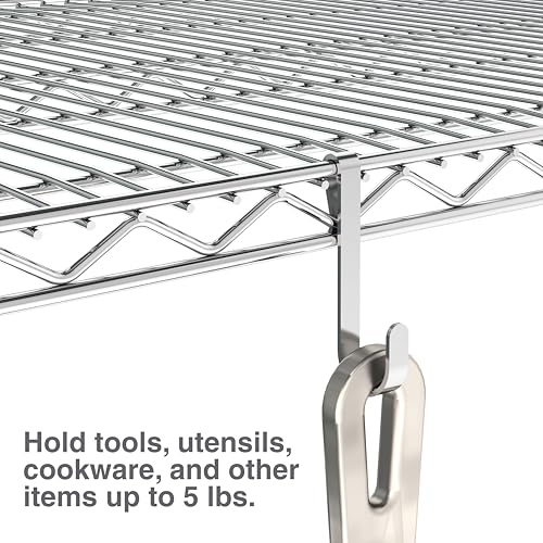 InterMETRO Metro LHK23C Snap-On Metal Hooks for Wire Shelving - 5 lbs Capacity Chrome J-Hooks for Hanging Kitchen Tools, Utensils and More - Pack of 4 - Image 4