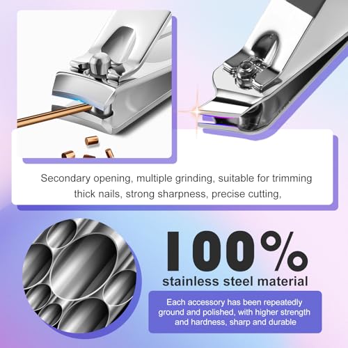 Manicure kit Personal Care Mens Grooming Kit, 30 in 1 Professional Nails Kit Pedicure Kit, Nail Clippers for Men and Beauty Tool Portable Set, with Luxurious Travel Case (Black) - Image 4