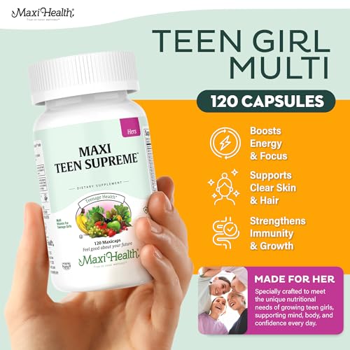 Teen Vitamins for Girls 12-17 - Teen Multivitamin D3, Iron, Calcium, Biotin, Zinc, Digestive Enzymes – Teenager Girl Multi Vitamins for Healthy Skin, Immune & Mood Support – 120 Count - Image 3