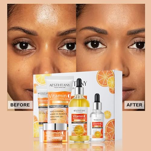 R RadiantRise Vitamin C Skin Care Set For Women , 5-In-1 Moisturizing Hyaluronic Acid Skin Care Routine with Facial Cleanser, Serum, Face Cream, Eye Cream, Toner - Image 7
