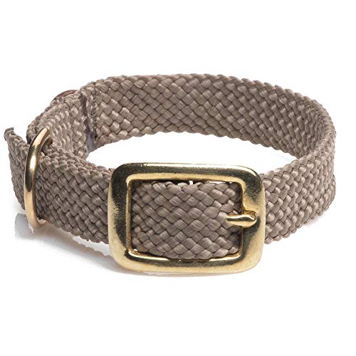 Mendota Pet Double Braid Collar - Brass - Dog Collar - Made in The USA - Tan, 9/16 in x 14 in Junior - Image 2