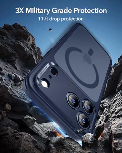 ESR for iPhone 17 Pro Max Case, Camera Control, Compatible with MagSafe, Shockproof Military-Grade Protection, Magnetic Phone Case for iPhone 17 Pro Max, Classic Hybrid Case, Frosted Blue - Image 5