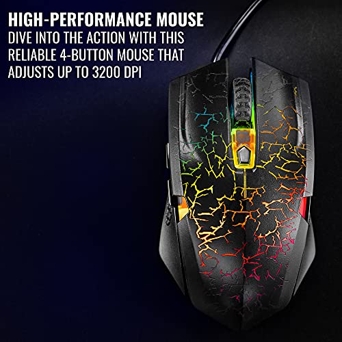 Ritz Gear RGB Gaming Accessories Kit I 4-in-1 LED Combo with Multimedia Keyboard, Optical Mouse, Mouse Pad & Headset with Adapter | for Windows 7+ Desktop, Laptop, Xbox & PS4 with CR5-X 5" Monitors - Image 5