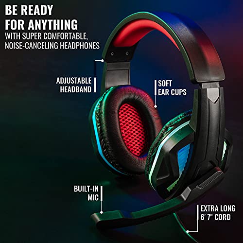 Ritz Gear RGB Gaming Accessories Kit I 4-in-1 LED Combo with Multimedia Keyboard, Optical Mouse, Mouse Pad & Headset with Adapter | for Windows 7+ Desktop, Laptop, Xbox & PS4 with CR5-X 5" Monitors - Image 7