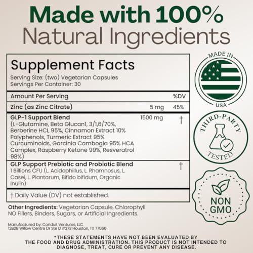 GLP-1 Supplement for Women and Men | Hunger & Metabolism Support - Expert Formulated to Support GLP1 | Probiotic and Prebiotic (60 Capsules) - Image 4