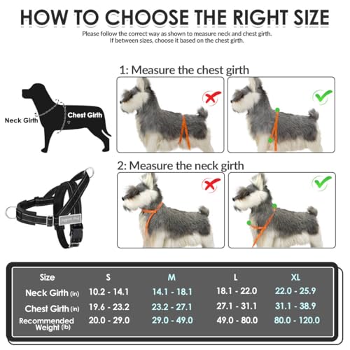 SlowTon No Pull Dog Harness - Heavy Duty Dog Harness and Leash Set for Medium Large Dogs, Reflective Tactical Harness with Soft Padded and Front Clip for Easy Walk and Training (Black M) - Image 7