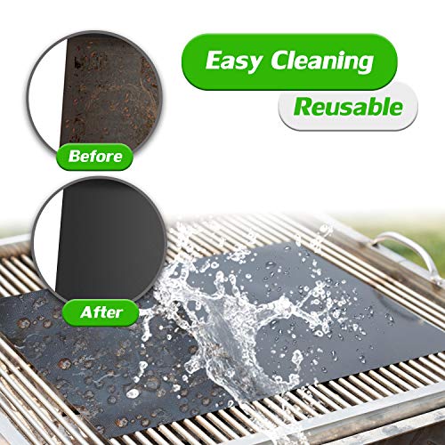 Renook Grill Mat Set of 6-100% Non-Stick Reusable Mats for Gas, Charcoal or Electric Grills - Easy to Clean - 15.75 x 13-Inch, Black - Image 7