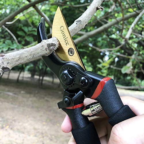gonicc 8" Professional Premium Titanium Bypass Pruning Shears (GPPS-1003), Hand Pruners, Garden Clippers. - Image 6