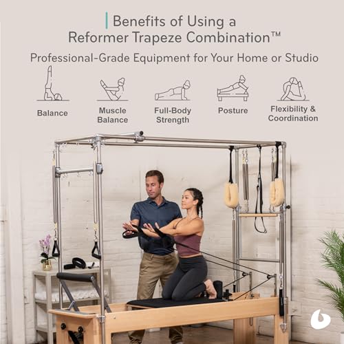 Balanced Body Pilates Reformer with Revo Footbar and Trapeze Combination, Pilates Exercise Equipment, Workout Equipment for Home or Studio - Image 3