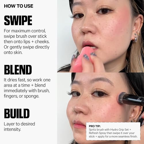 Milk Makeup Cooling Water Jelly Tint – Long-Lasting Sheer Lip + Cheek Stain with Firming Vegan Collagen + Hydrating Aloe – Transfer Proof, Buildable Lip Tint + Blush – Burst (Poppy Pink), 0.17 oz - Image 3