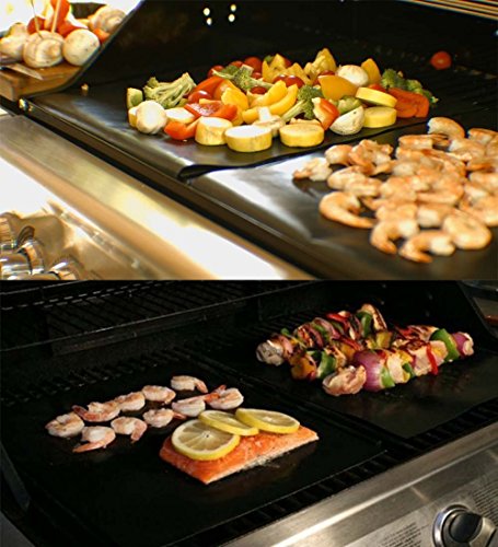 Renook Grill Mat Set of 6-100% Non-Stick Reusable Mats for Gas, Charcoal or Electric Grills - Easy to Clean - 15.75 x 13-Inch, Black - Image 8