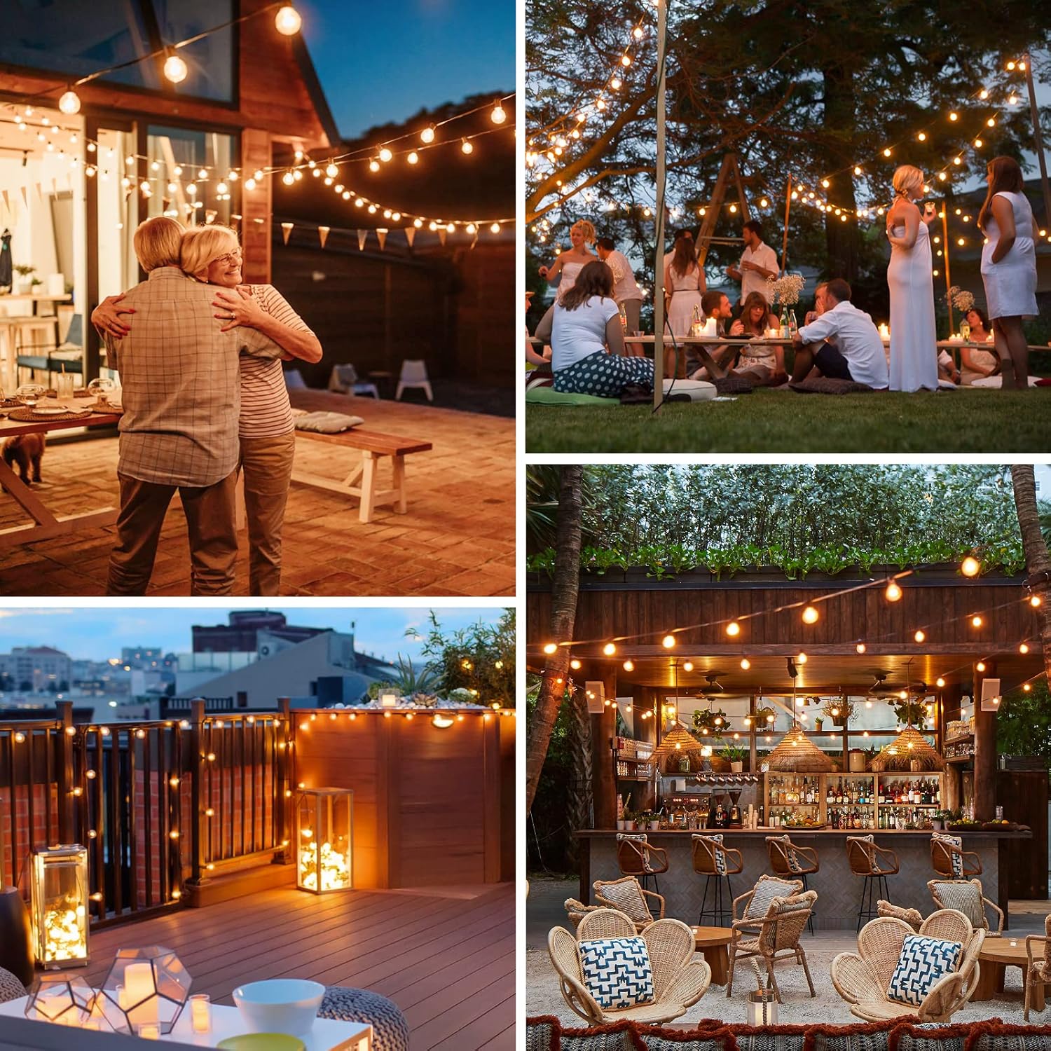 Bosceos 80FT Outdoor G40 LED Globe String Lights Dimmable Waterproof Shatterproof Light Strings with 40 Bulbs Connectable Commercial Hanging Lights for Christmas Patio House Backyard Balcony Party - Image 7